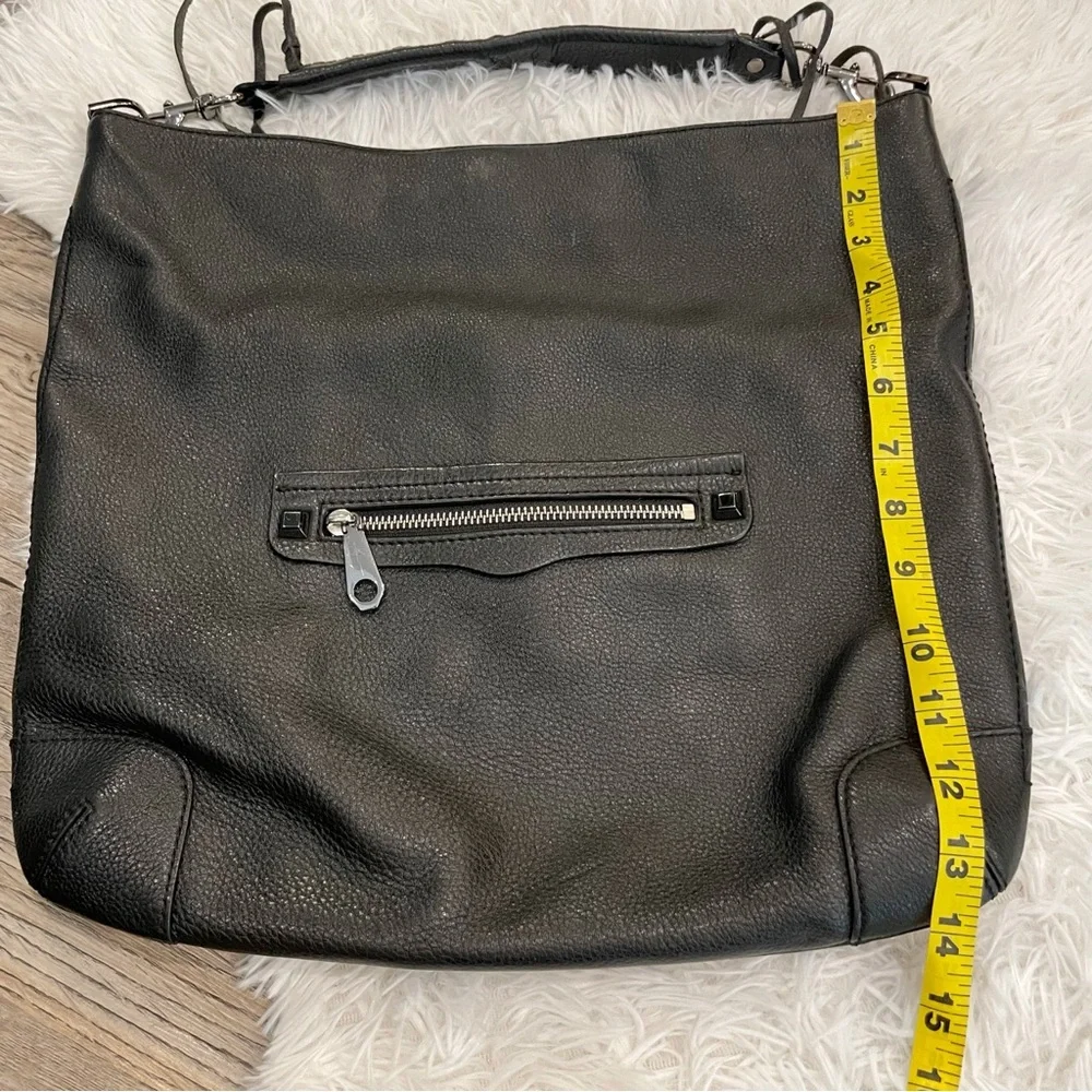 Rebecca Minkoff Purse Hobo Bucket Bag Black Leather Medium Designer Classic